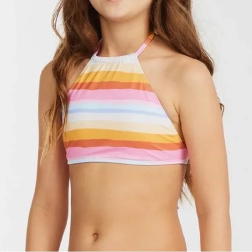 New Billabong Girls Rising Sun High Neck Bikini Top Size 10